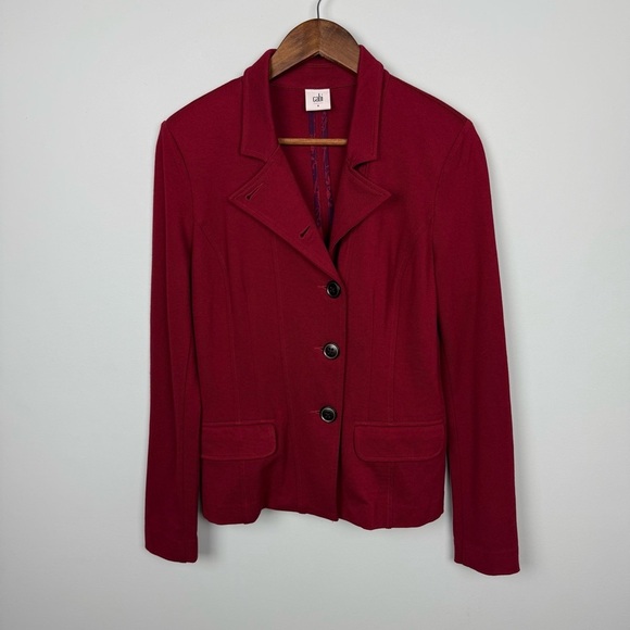 Cabi Outing Ponte Knit Blazer Jacket Rhubarb Red #3175 - Picture 2 of 6